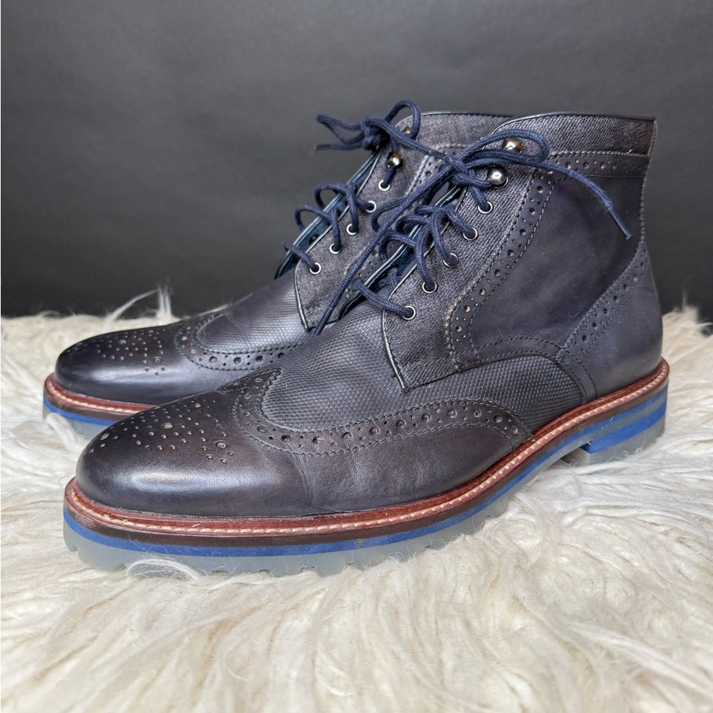 Johnston & Murphy Blue Leather Boots Size 9